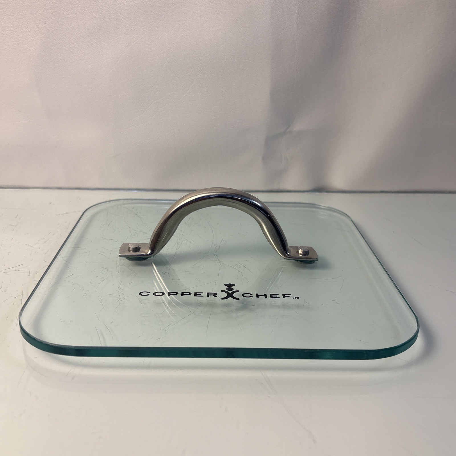 Copper Chef Glass Square Press Weight 8×8 Bacon Burger Steak Grill Press Lid