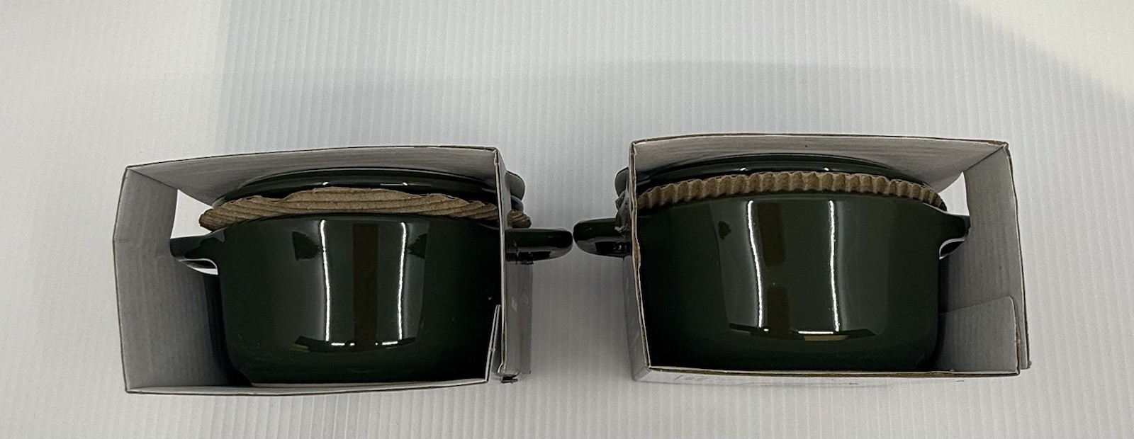 Staub Mini Cocotte Basil Green Ceramic Set of 2, 10cm, Dishwasher Safe