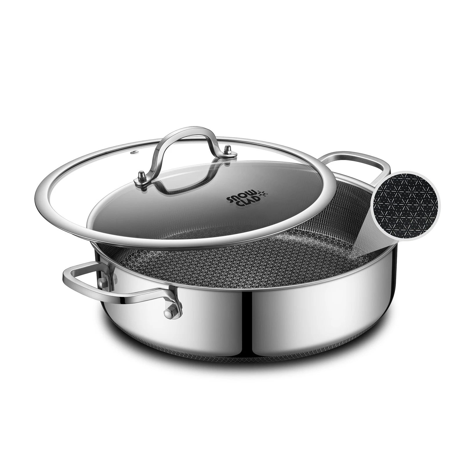 SnowClad Saute Pan Hybrid Non-Stick 5 Quart PFOA Free (New) FAST FREE SHIPPING.