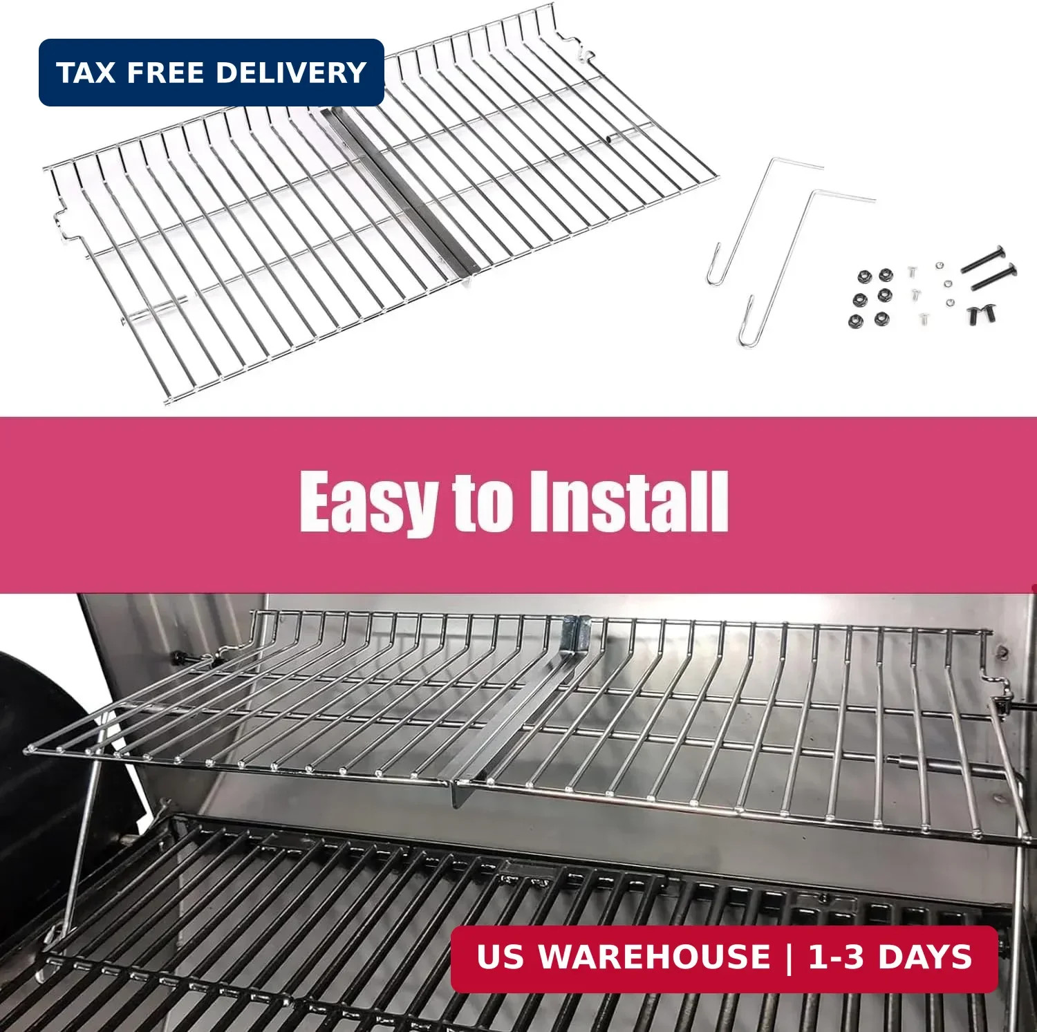 Grill Warming Rack Parts for Char Griller Grill 5050 3001 5650 5072 3008 Warm
