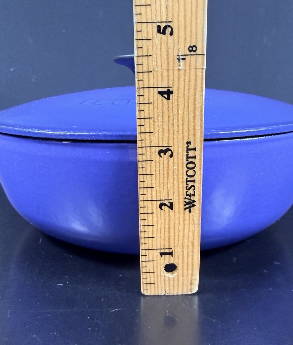 Le Creuset 3 Qt #24 Saucier Cast Iron Blue Enamel EUC