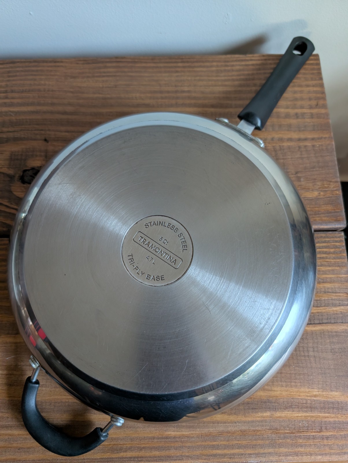 Tramontina 5 Qt Stainless Steel 12″ Saute Pan Tri Ply Base 4.7L No Lid
