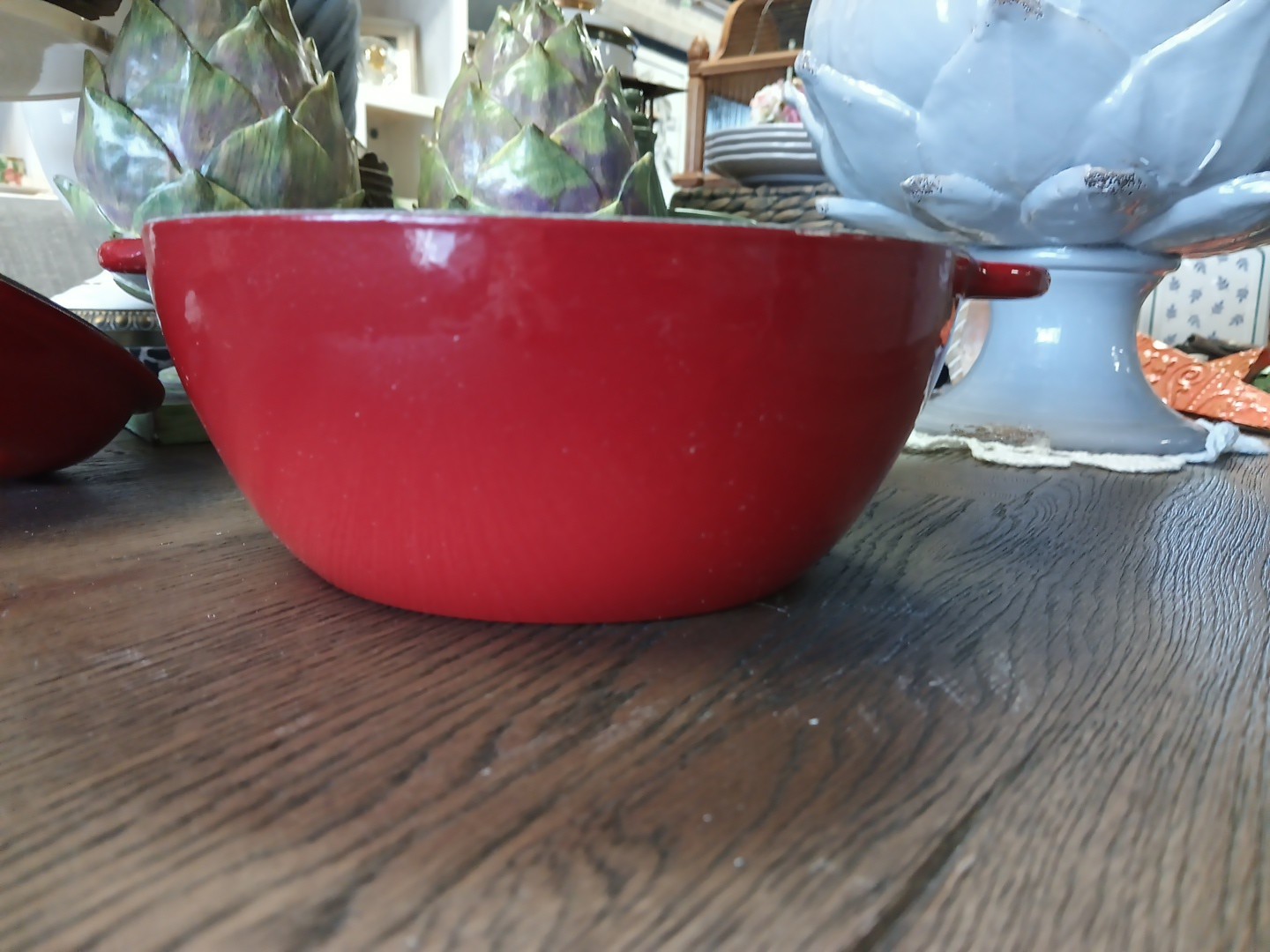 Technique Brand Cast Iron/Enamel Dutch Oven Red Tomato/Apple