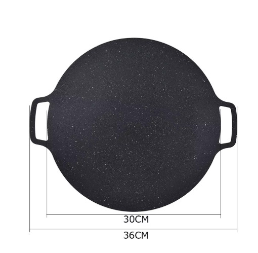 1pc Korean BBQ grill pan stone Coating Non-stick Round with Handle