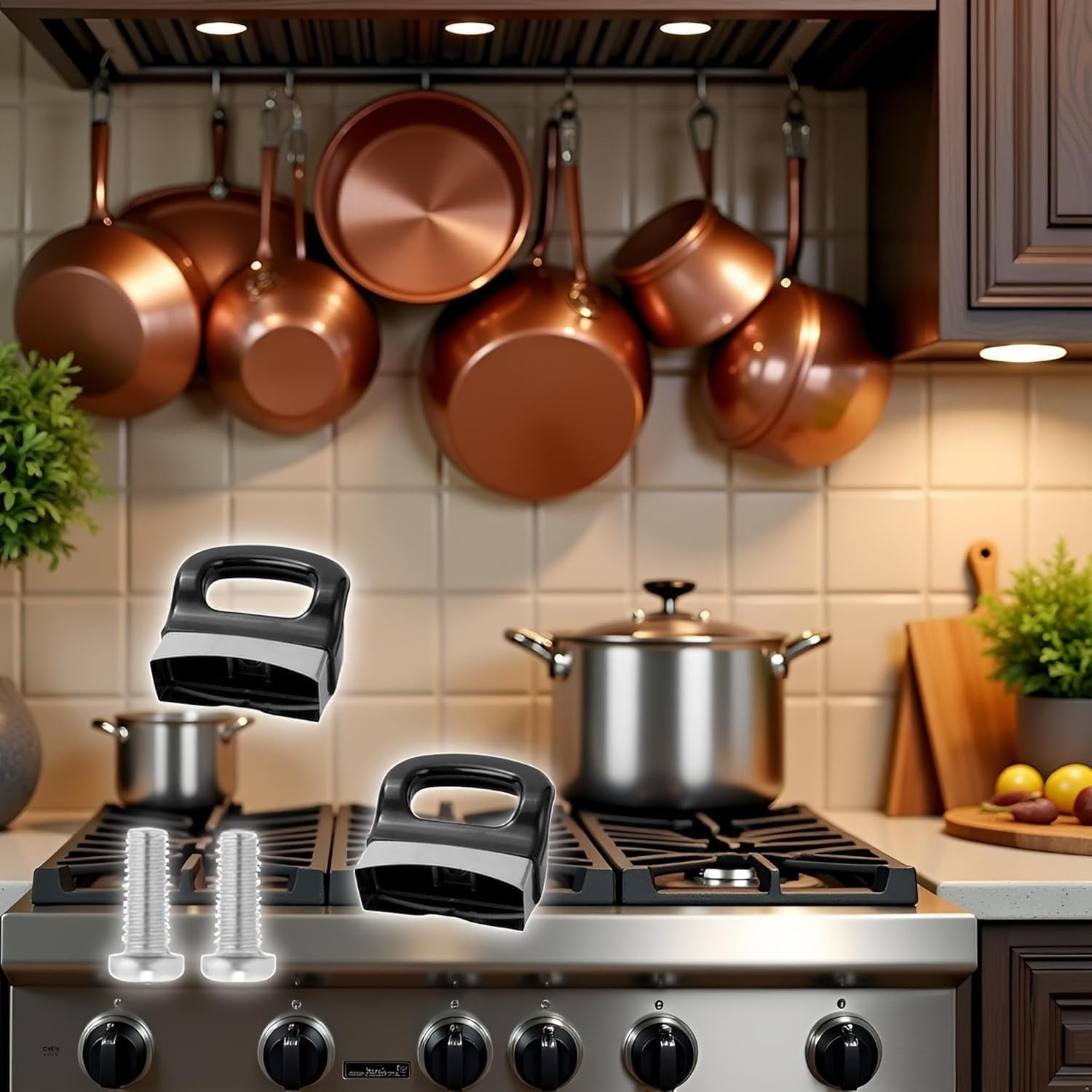 Black Replacement Handles for Pots – Universal Side Handle Set of 2