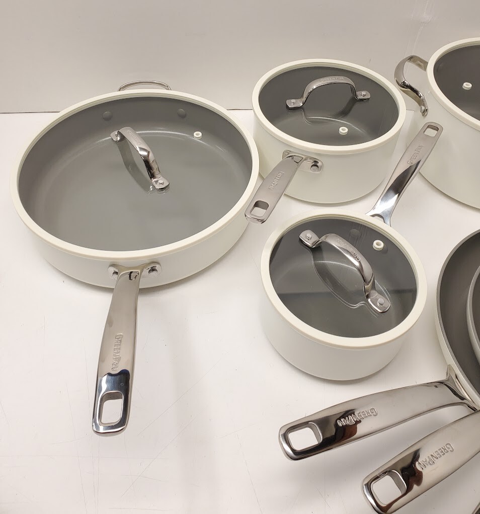 GreenPan Eras Ceramic Non-Stick 11-piece Cookware Set White