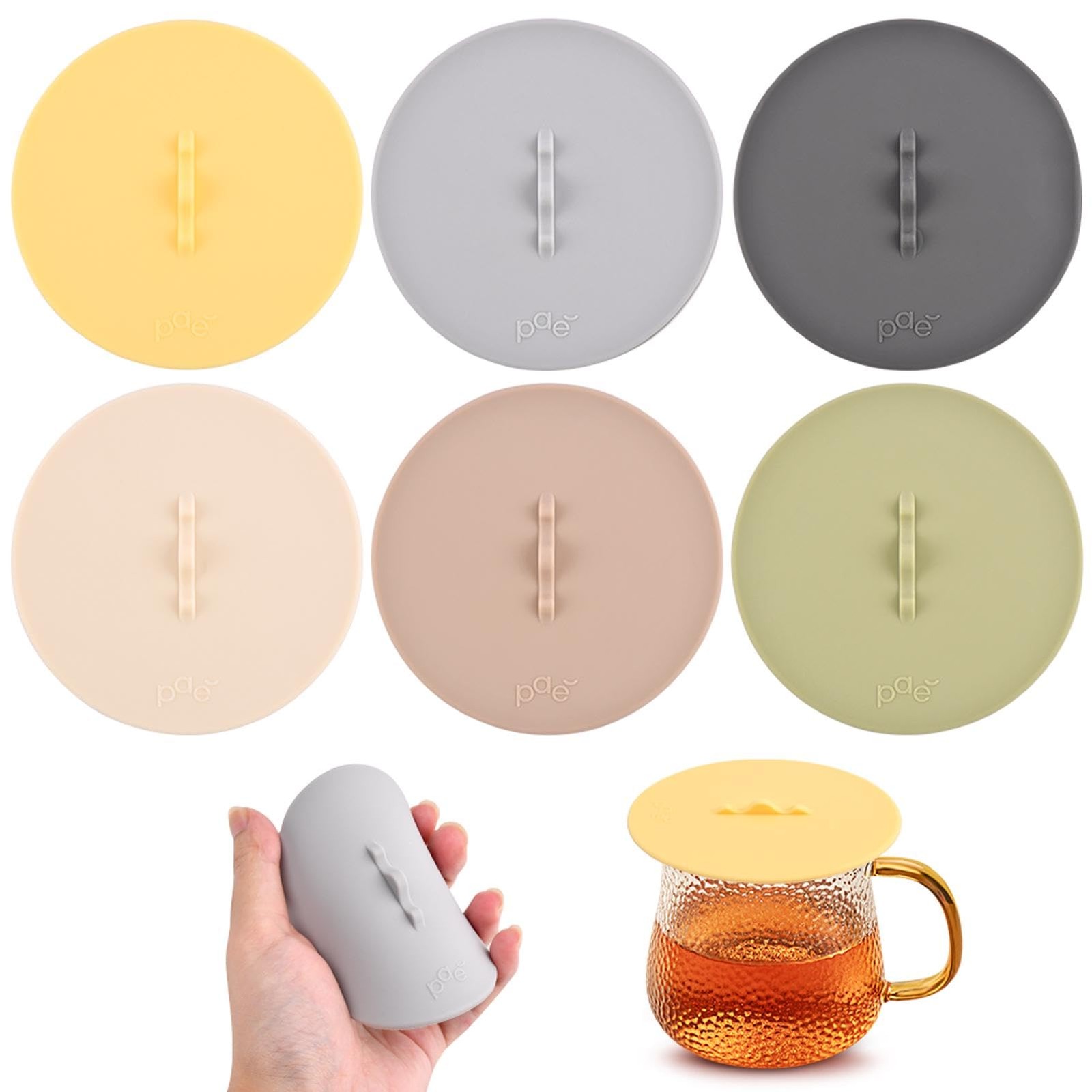 6Pcs Silicone Cup Lids, Silicone Multicolored Cup Covers, Universal Mug Cover…