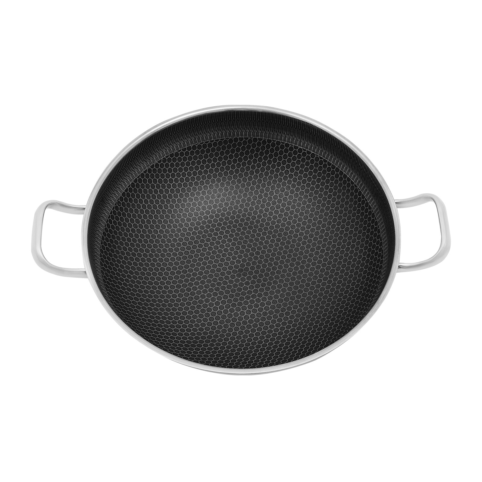 Skillet With Lid, Stainless Steel Frying Pan,14 Inch Non Stick Paella Pan