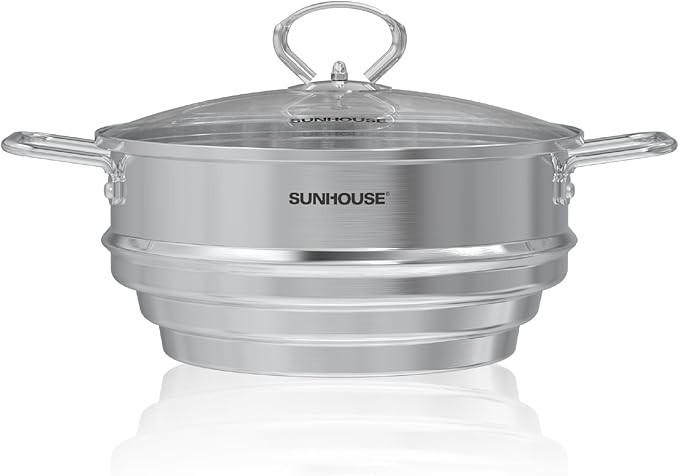 NEW Sunhouse 5 Quart Stainless Steel Steamer Insert (Fits 8″, 9″, 9.5″)