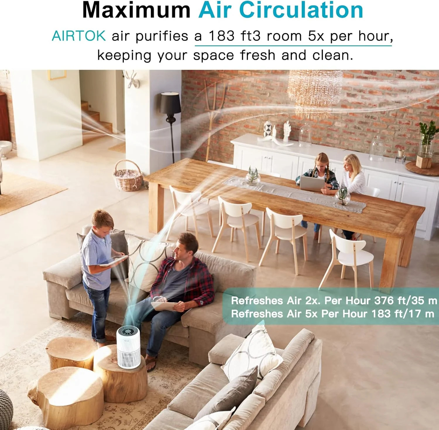 2 Pack Air Purifier for Home Bedroom with H13 True HEPA Filter for Smoke,
