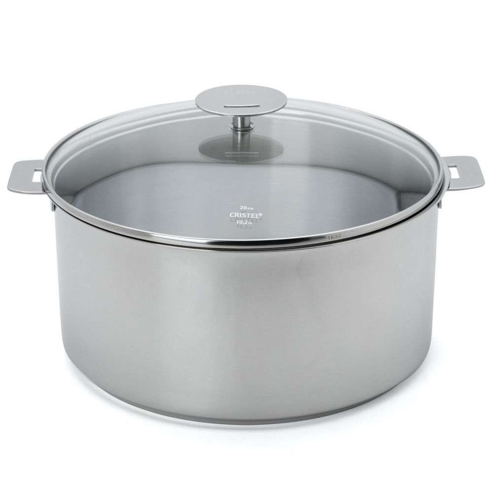 NEW Cristel Mutine Stewpot w/Glass Lid 26cm/6.6L Rem Handle