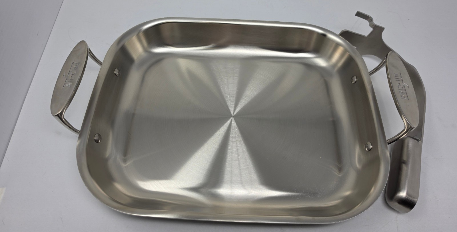 All-Clad Flared Stainless Roaster With Roasting Arm 11 x 14 Inch #500851