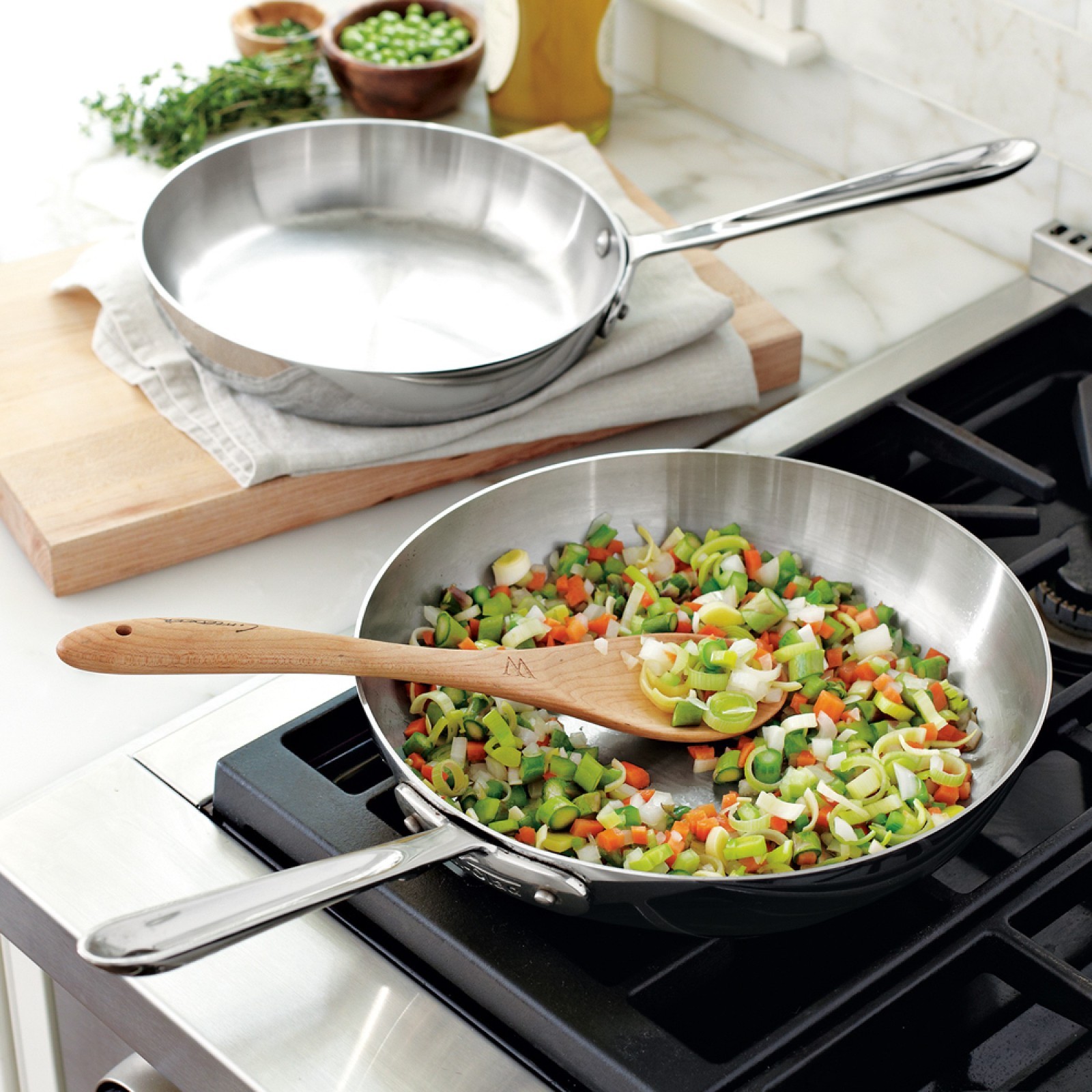 All-Clad D5® Stainless-Steel French Skillet, Set of 2