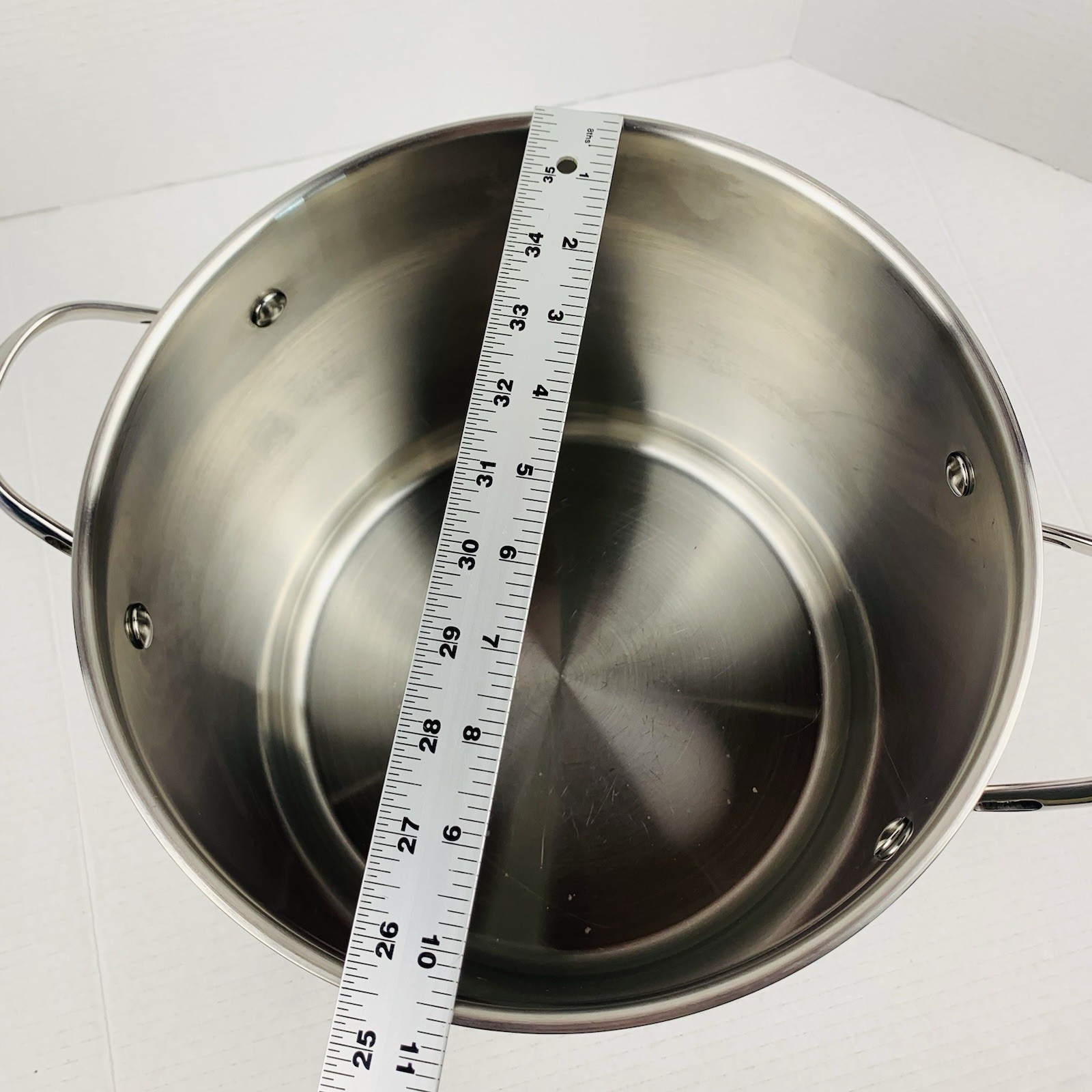 Cooks Standard Clad 12 Quart 18/10 Stainless Steel Stock Pot w/ Lid Deep Large