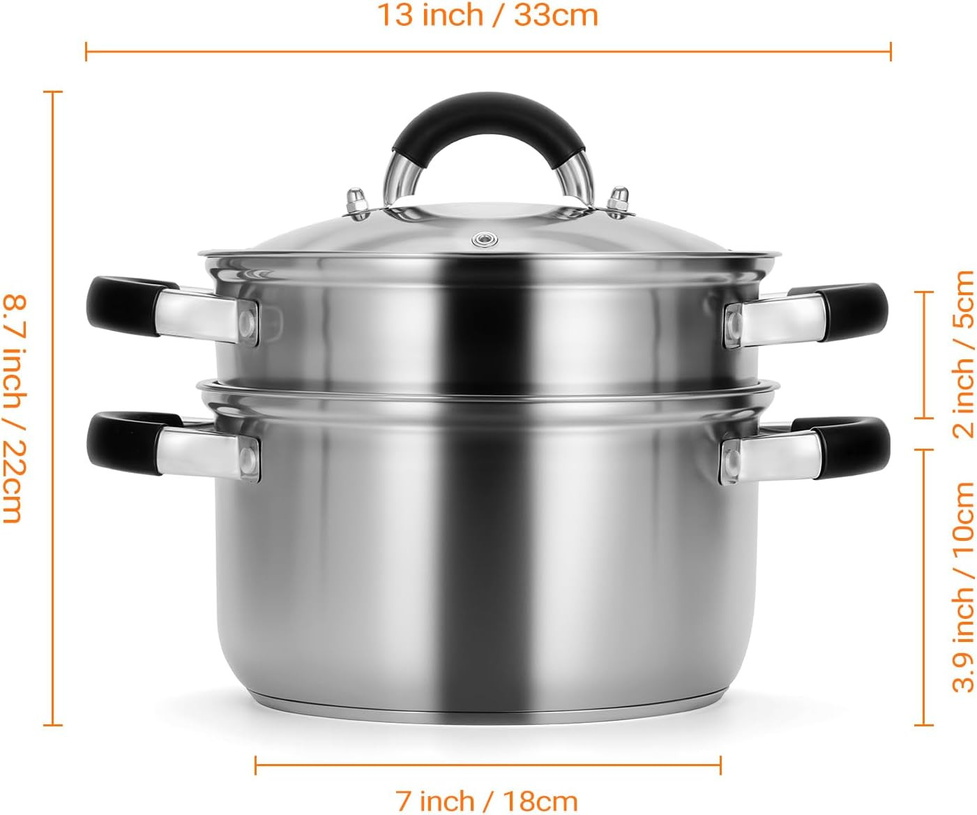 3.2QT Steamer for Cooking Stainless Steel Steam Pot with Steamer Basket