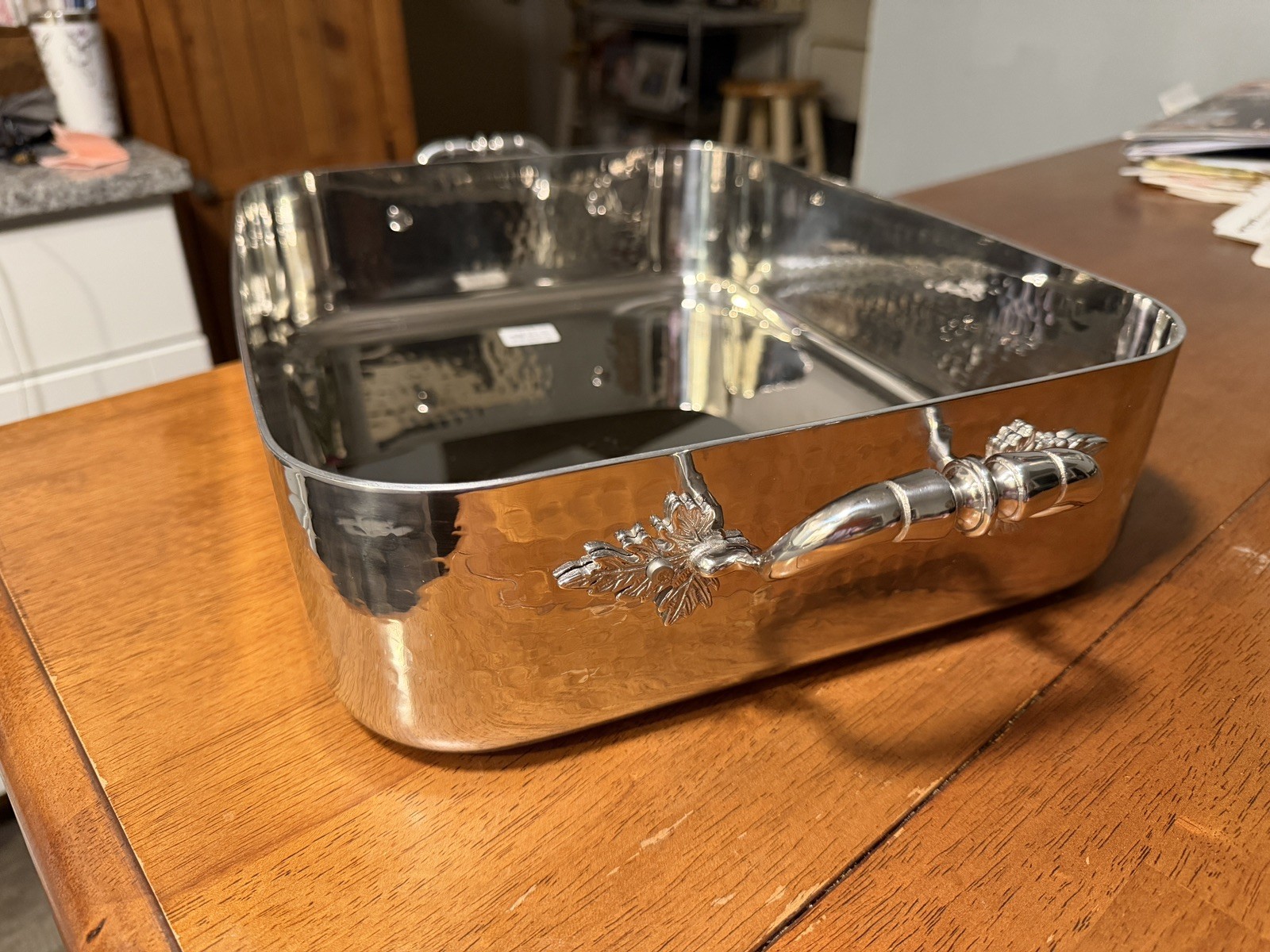 NEW RUFFONI Opus Prima Hammered Roasting Pan 38CM Stainless Steel OPR3809X