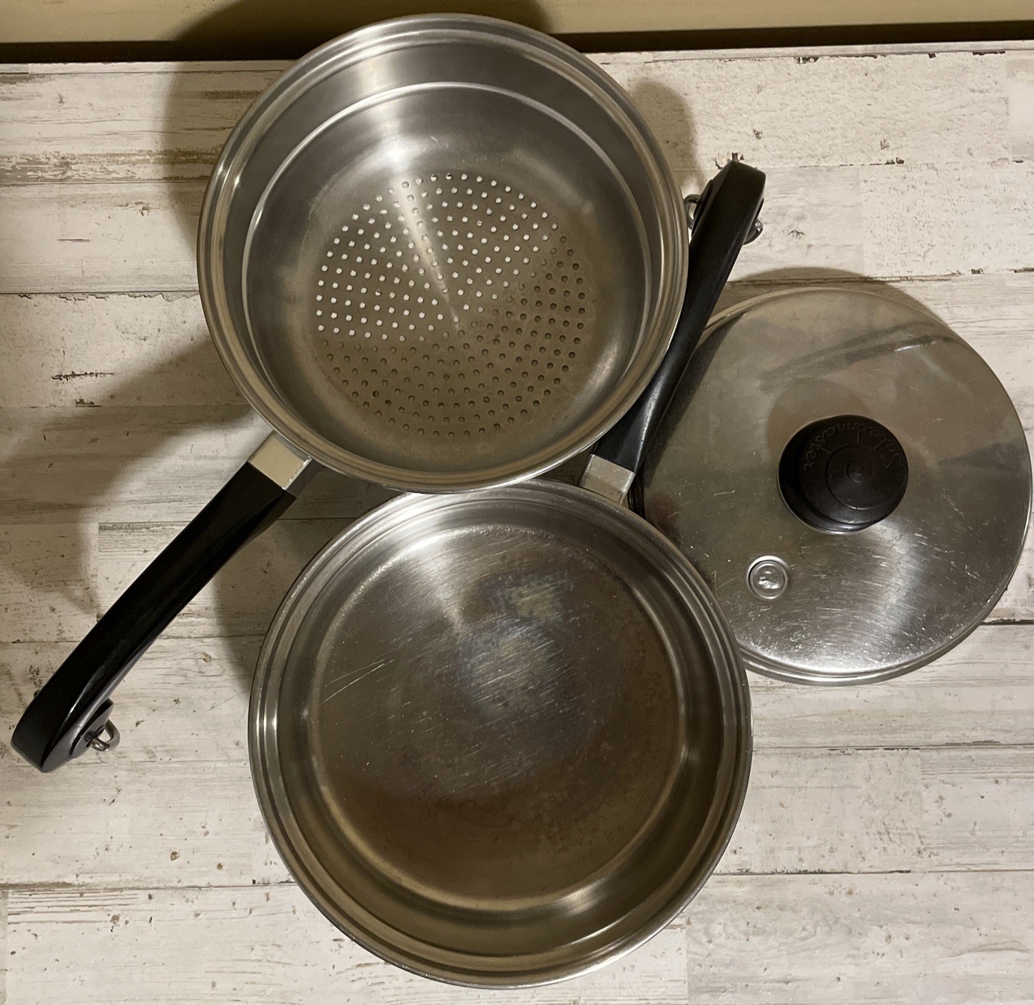 Saladmaster 2.5 Qt Saucepan Steamer Insert Vapo Lid 18-8 Tri-Clad 3 Piece USA