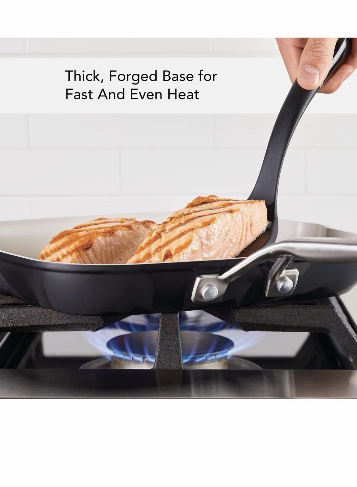 NEW KitchenAid Grill Pan 11.25in White Hard-Anodized Ceramic Nonstick Square