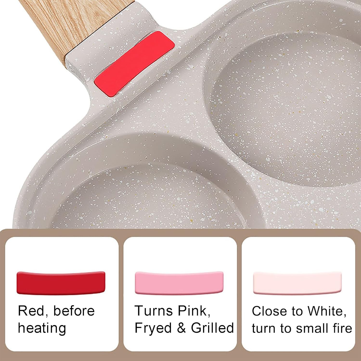 4 Cup Egg Frying Pan with Lid Nonstick Skillet Pancake Omelet Burger Cooker Tool