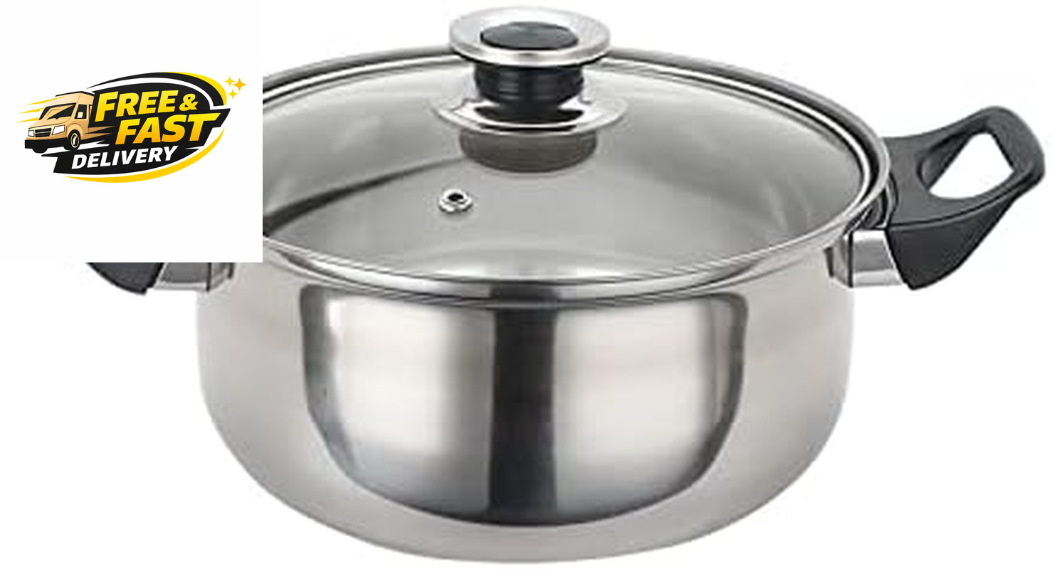 12 Piece Stainless Steel Cookware Set, Silver