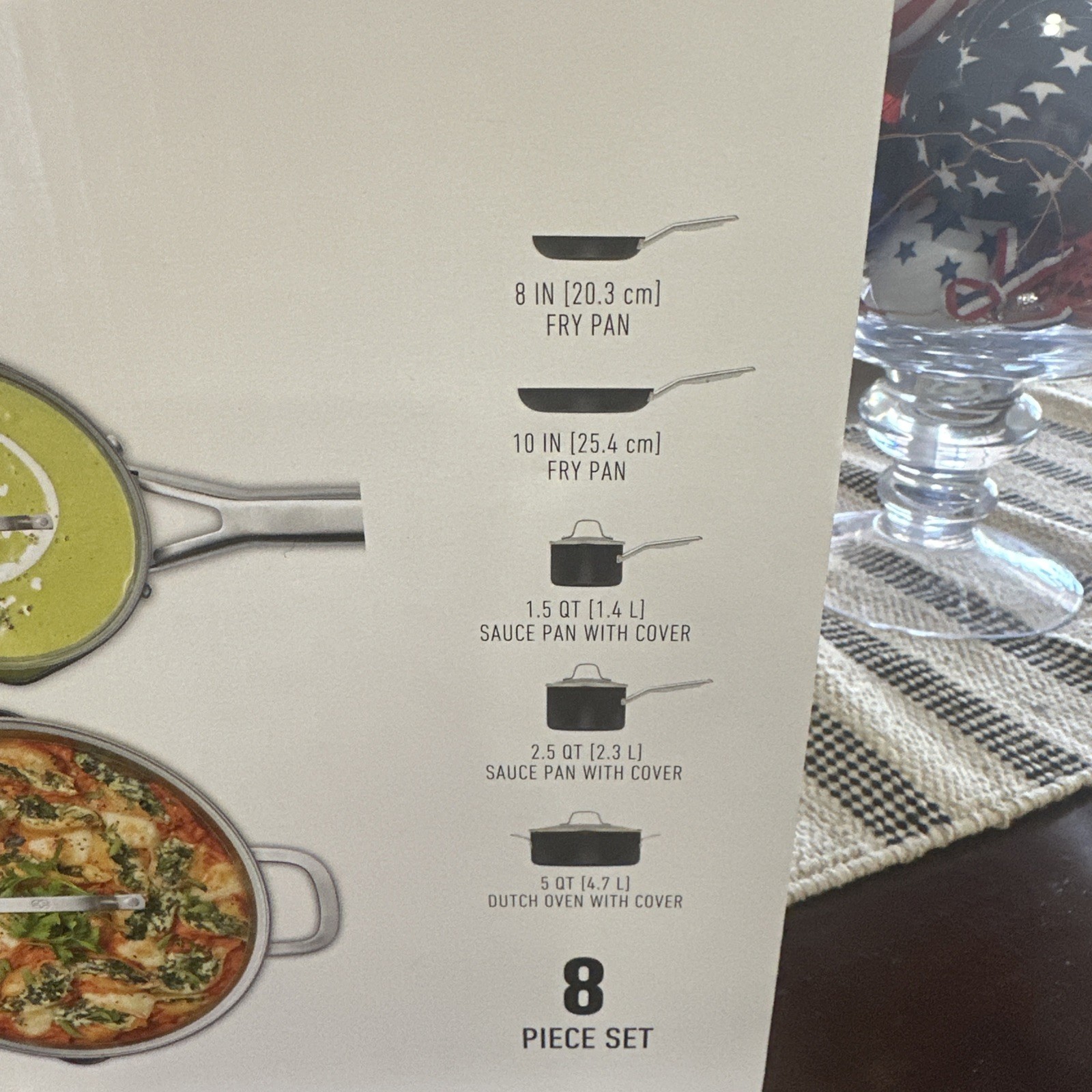 NEW IN BOX Calphalon Select 8-Piece Dishwasher Safe , no scrubbing Cookware Set