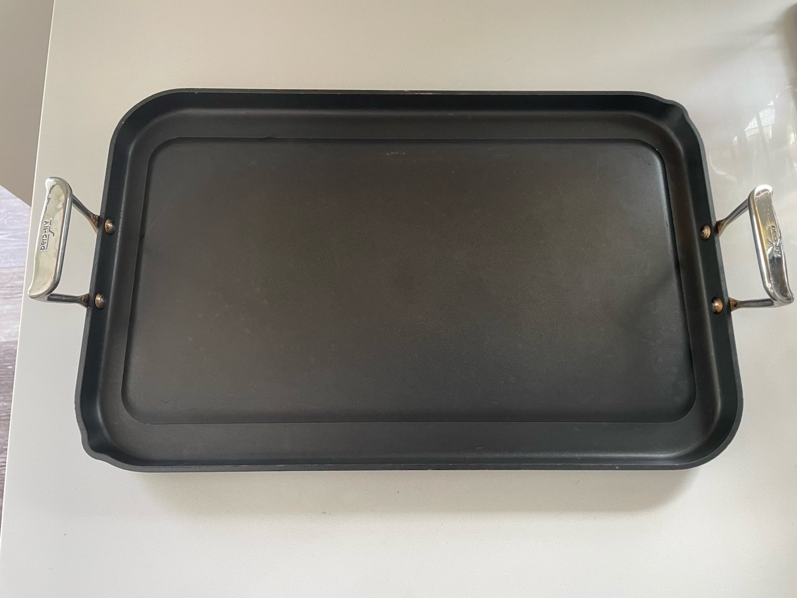 All Clad Stovetop 2 Burner Griddle Hard Anodized Nonstick Cookware 13 x 20