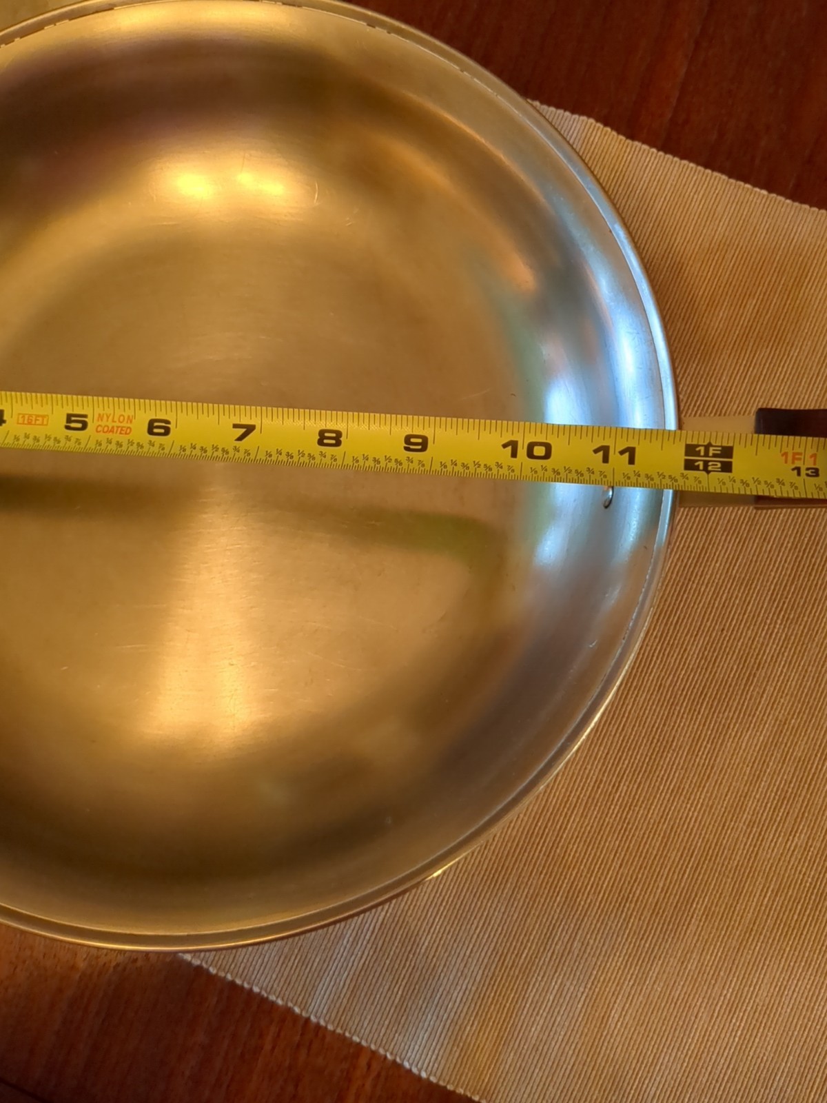 Vtg Farberware 10 Inch Skillet Stainless Steel Lid Wood Handles