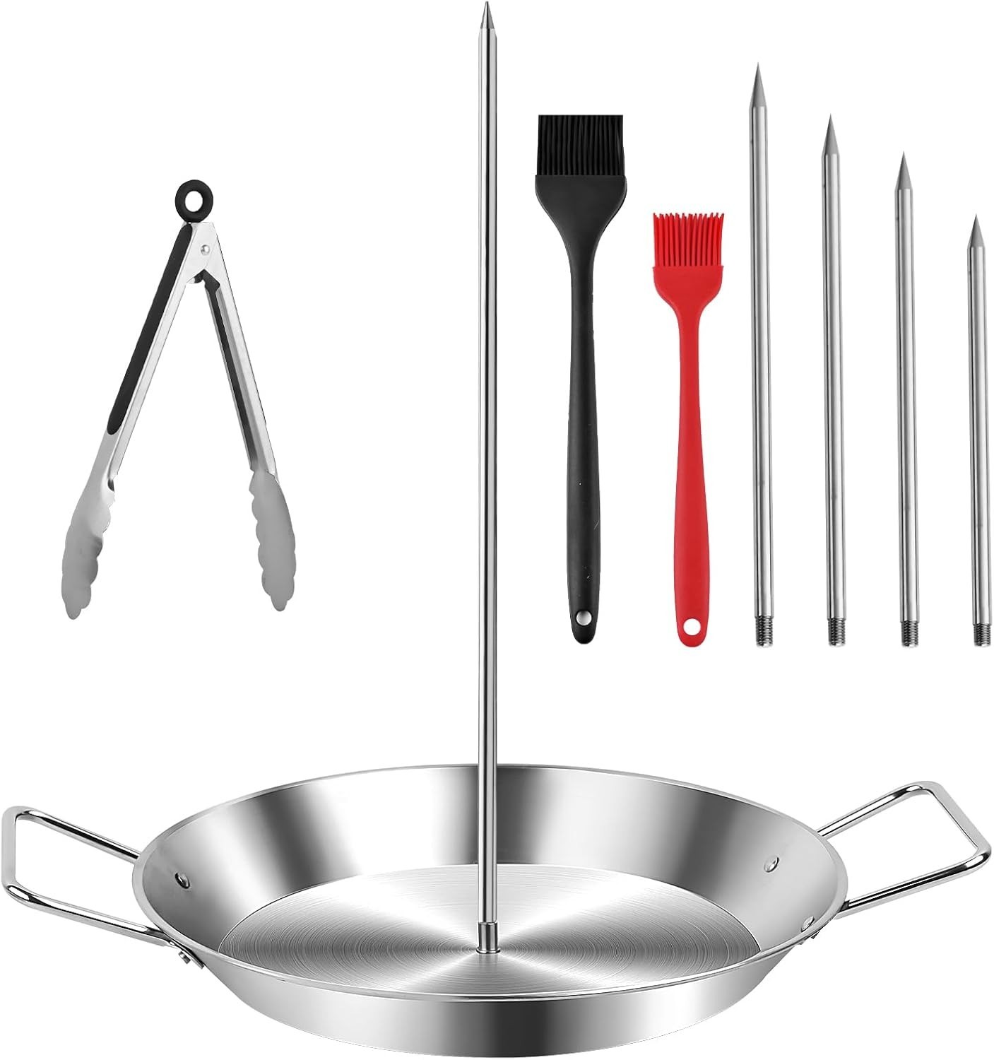 Stainless Steel Shawarma Pan for Oven Grill 5 Spikes Chicken Pork Cooking Pan