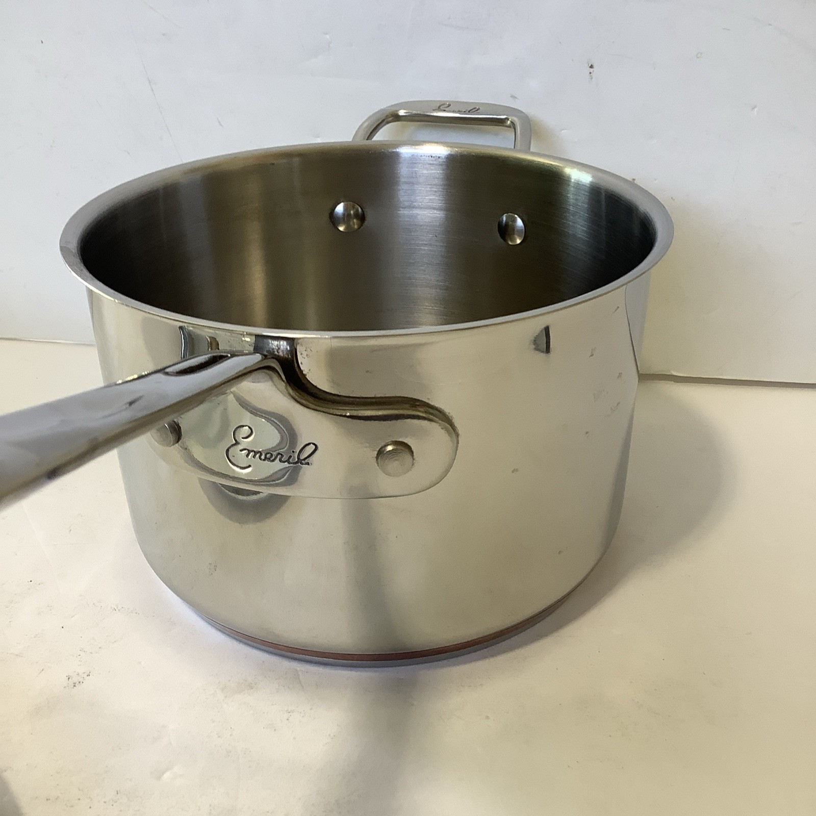 Emeril Stainless Steel Copper Core 3 Qt Saucepan Lid Steamer Insert Cookware