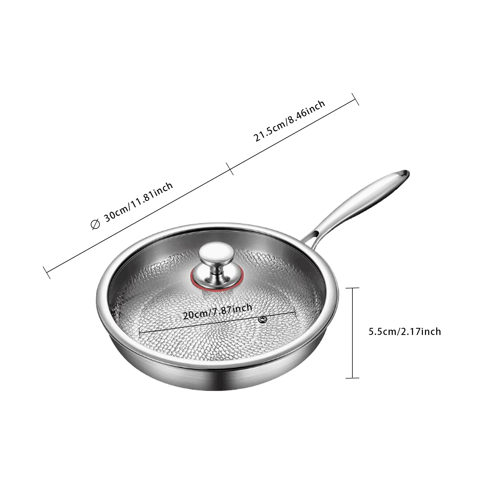 11.81 In Searing Pan，titanium Frying Pan，everyday Pan, Versatile Pan With Lid