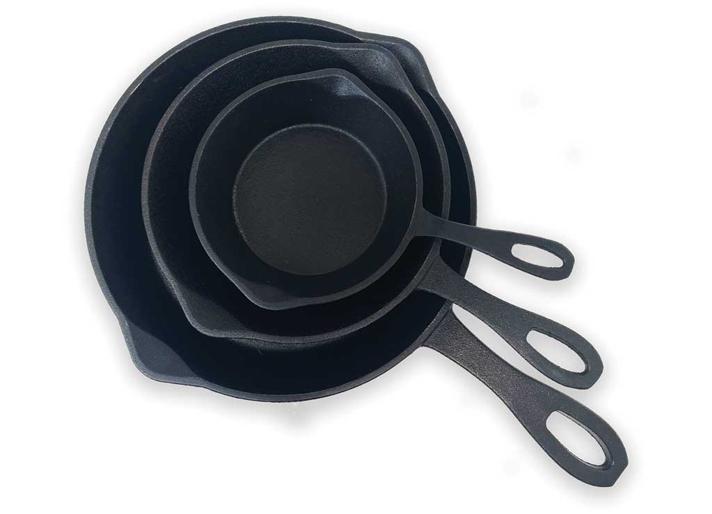 Bayou Classic 7403 3- Piece Skillet Set: 6″, 8″ & 10″