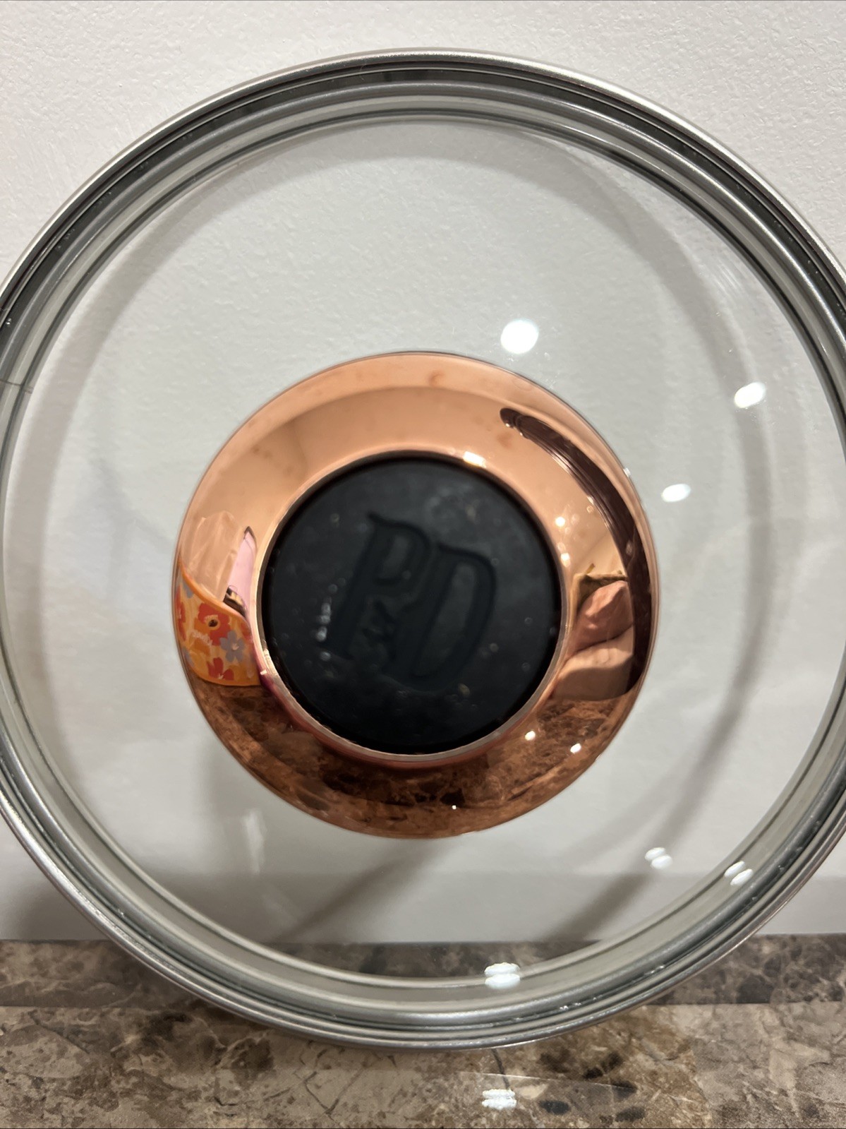 Replacement Glass Lid Paula Deen Copper and Black 6 inch for pan or pot