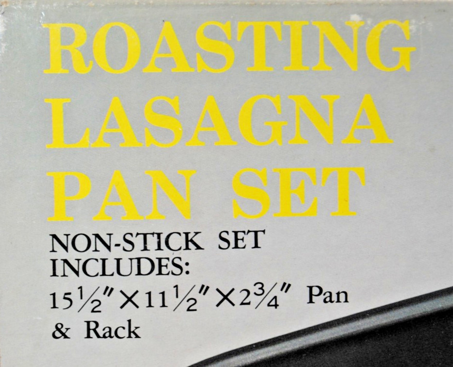 Roasting Lasagna Non-Stick Pan Set with Rack 15.5″ x 11.5″ x 2 3/4″ New T2687