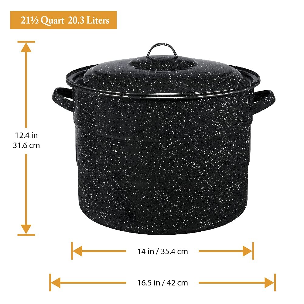 Canning Pot with Rack & Lid – 21 Quart Large Boiling Water Canning Set for Ja…