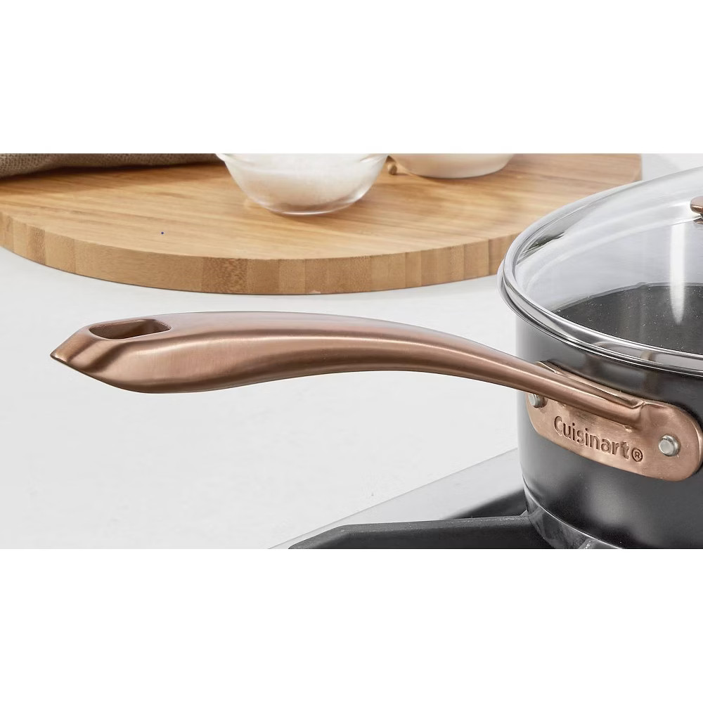 Cuisinart 3.5qt Matte Black Stainless Saute Pan with Cover Blush Bronze and