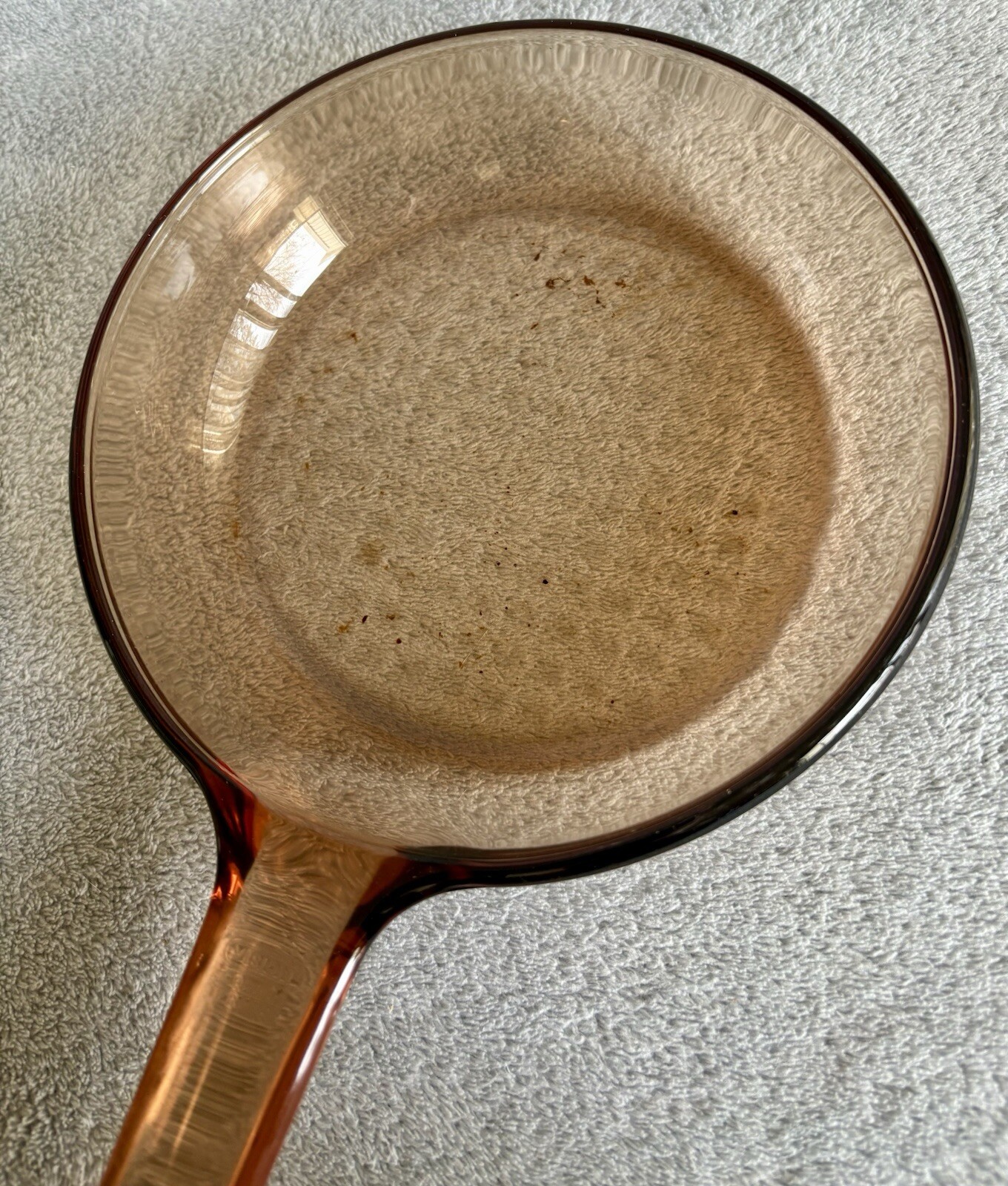 Vintage Corning Ware Vision Amber Glass Cookware 7” Waffle Bottom Skillet