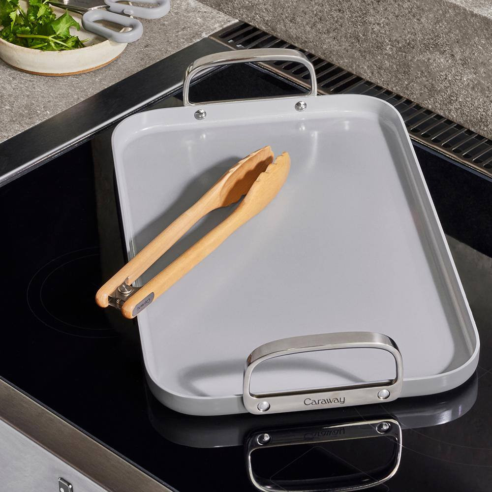 Square 11.5 In. Ceramic Nonstick Double Burner Skillet in Sage Free Shipping New