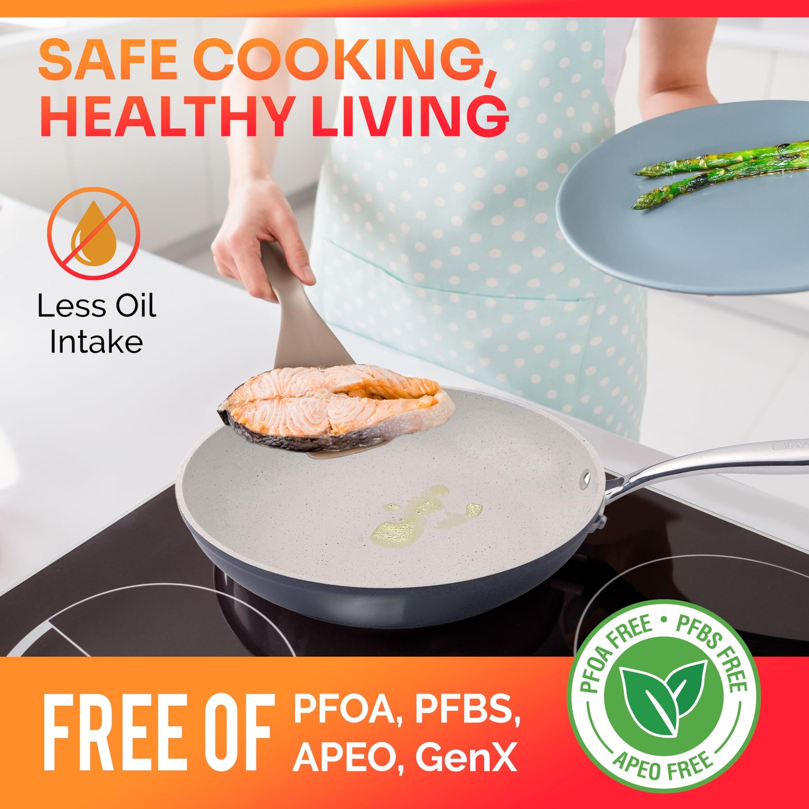 Mueller Frying Pan, Heavy Duty German Stone Coating Non Stick Frying Pans, No…