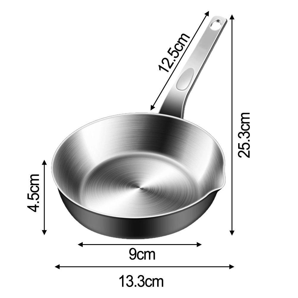 Compact Cooking Pan 316 Stainless Steel for Single Servings and Sauces