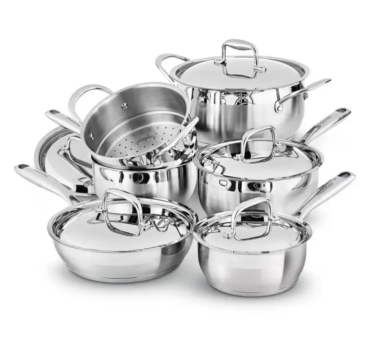 PADERNO Canadian Classic 11pc Stainless Steel Cookware Set, Dishwasher Safe