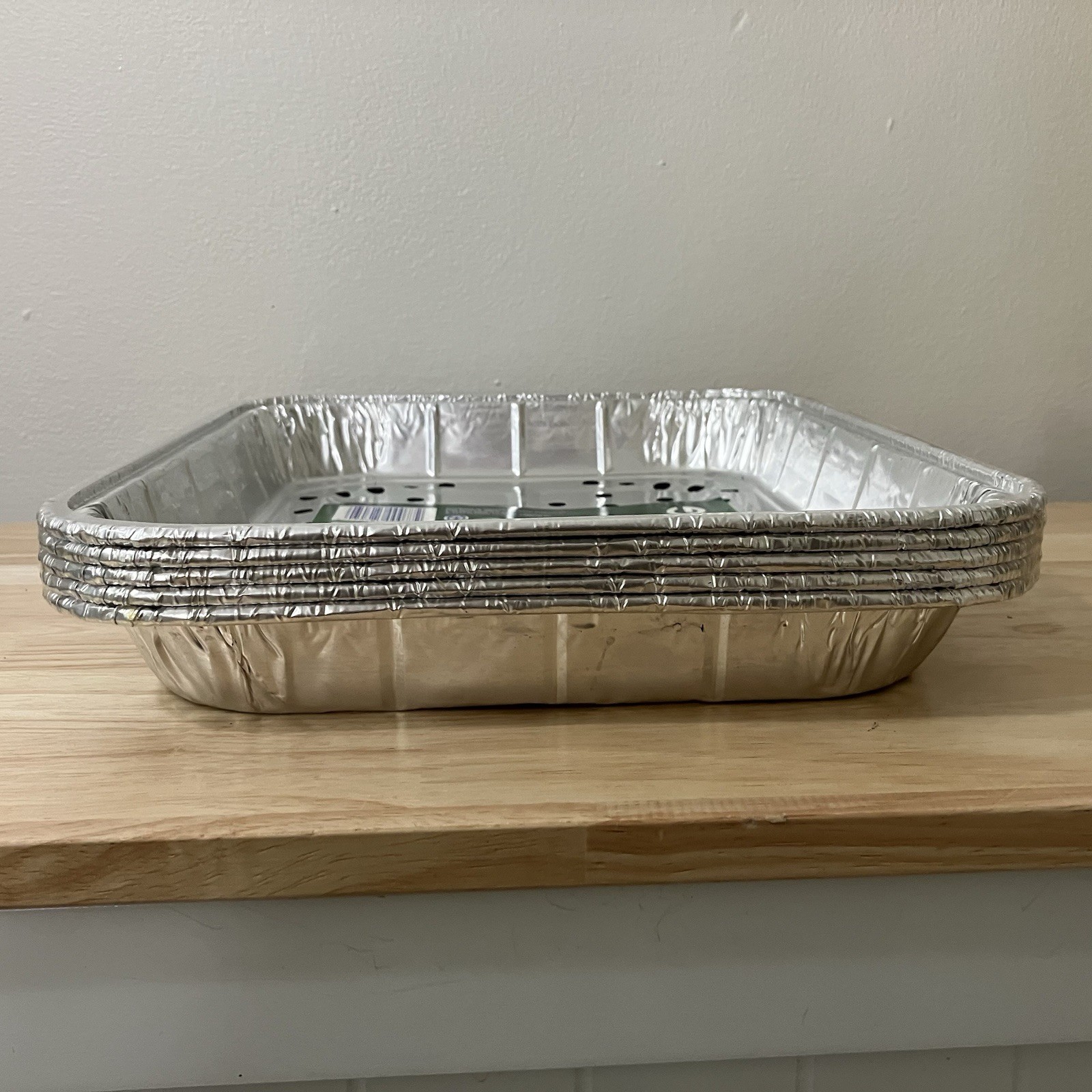 2013 Hefty EZ Foil Veggie Grill Pans (5) Barbeque 11.75×9.25×1.5 NEW USA NOS