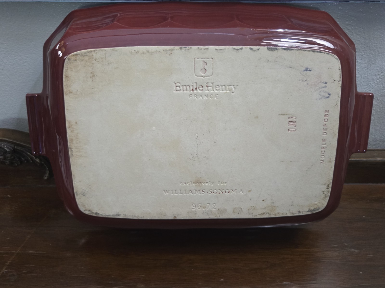 Emile Henry France for Williams-Sonoma Cranberry Red Stoneware Lasagna Baker
