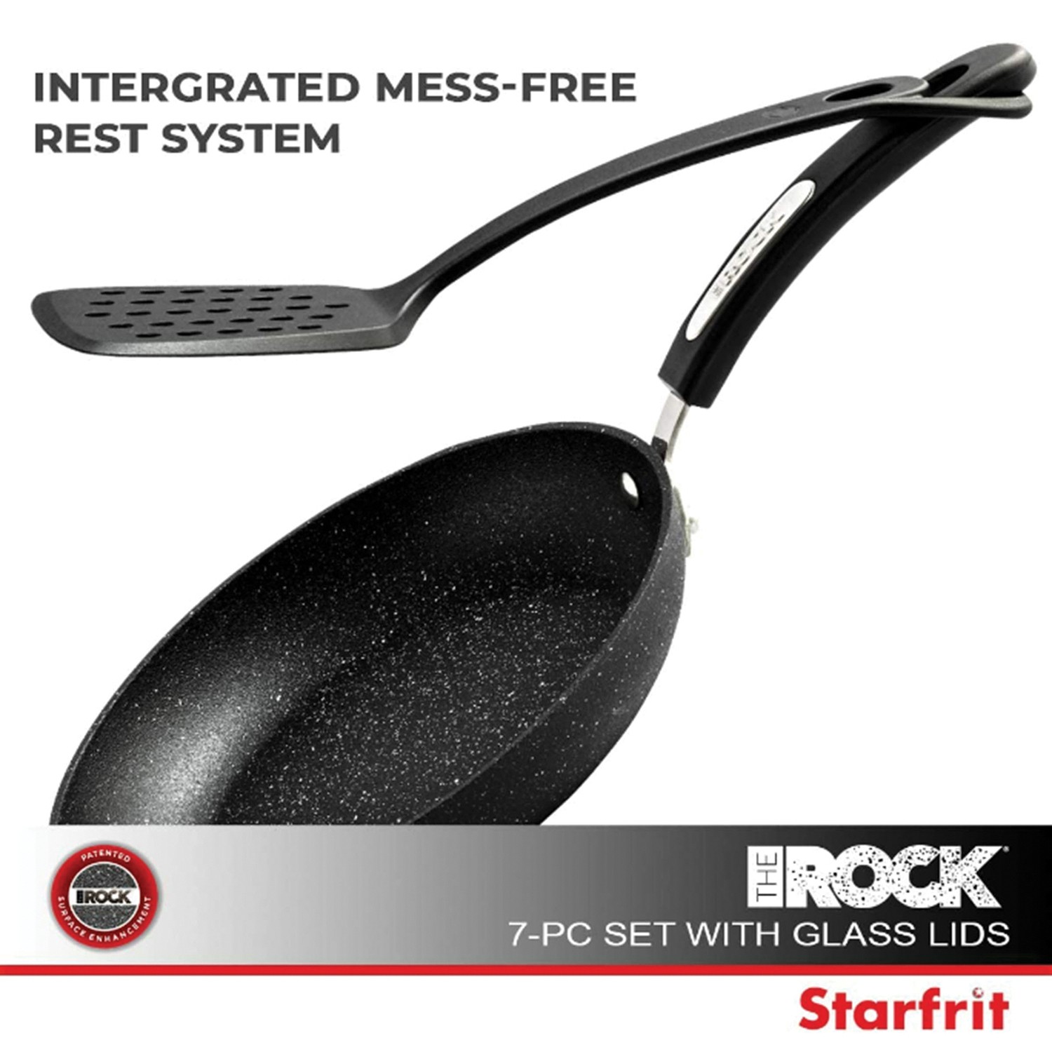 THE ROCK BY STARFRIT 030903-002-0000 7-Piece Cookware Set w/Bakelite…