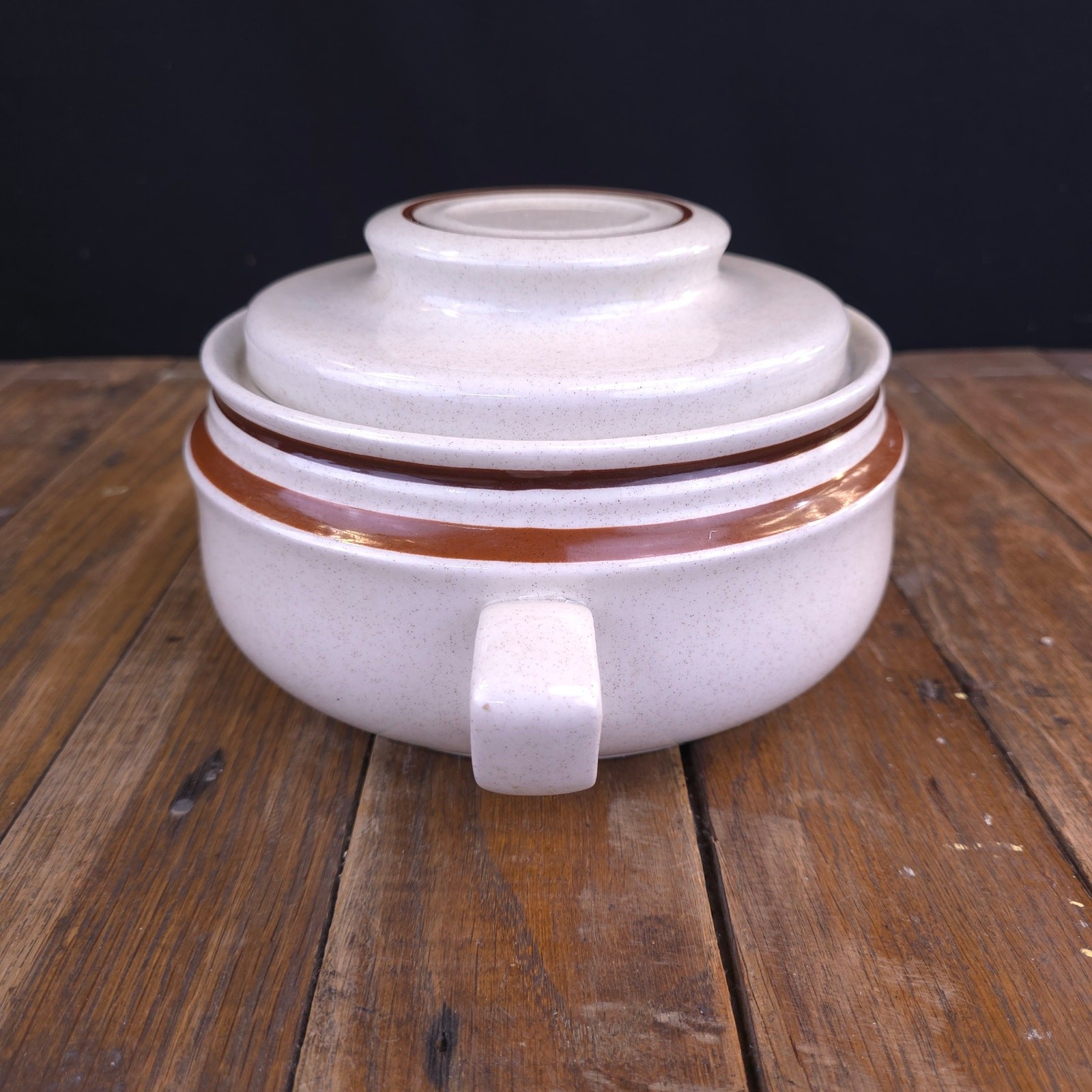 Vintage Casserole Dish with Lid Contemporary Chateau Hand Painted Stoneware Pot