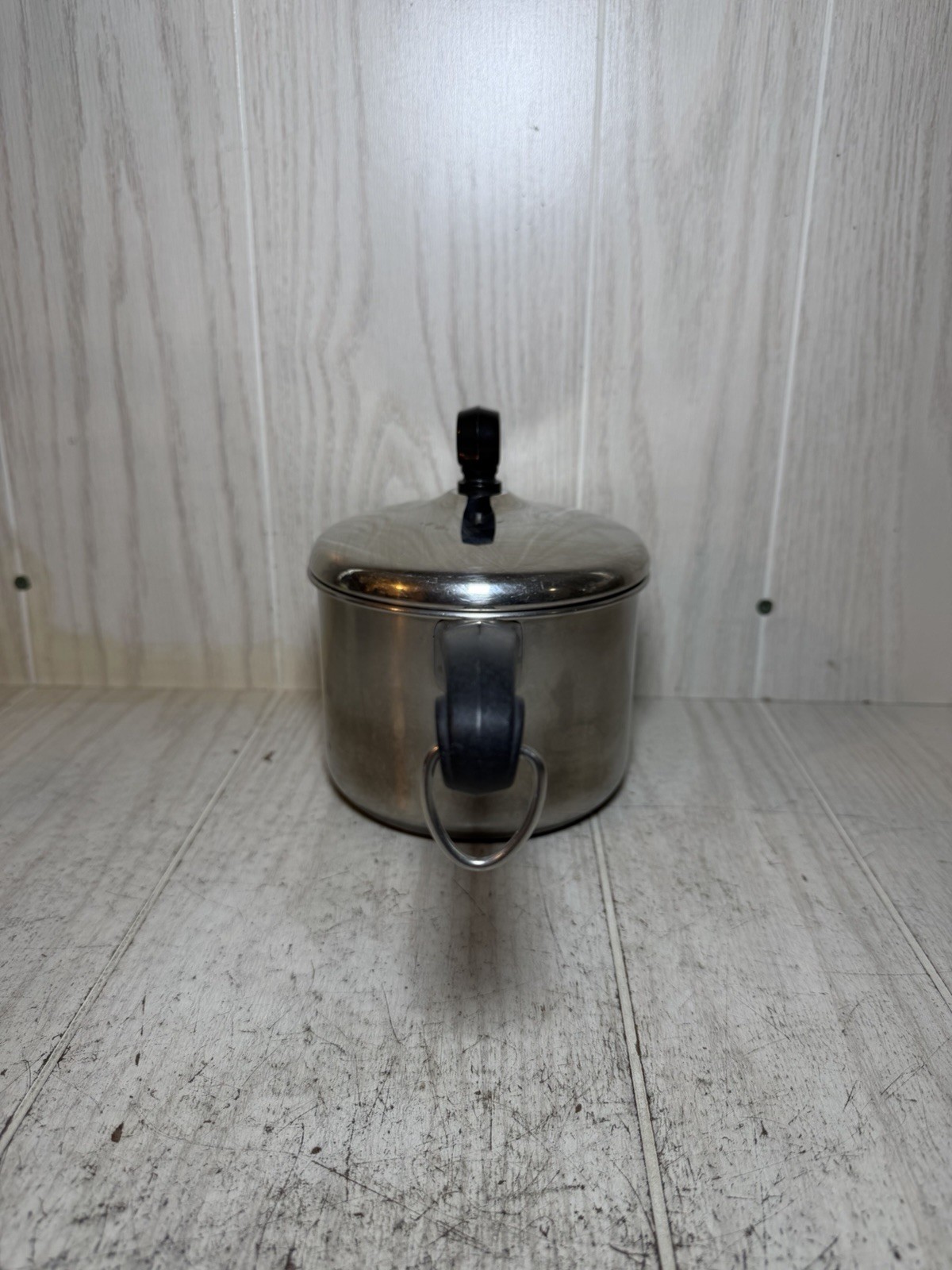 Vtg Farberware 1-1/2 Qt Pot Aluminum Clad Stainless W/Lid.