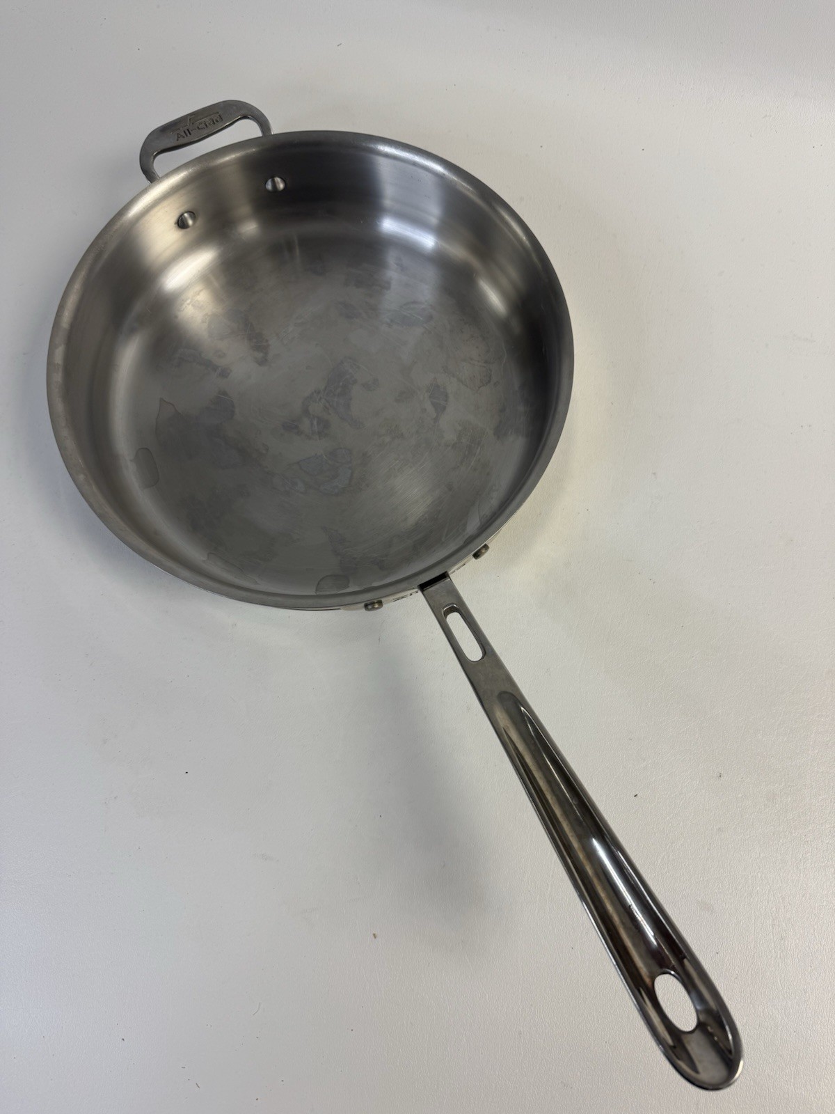 All-Clad Copper Core 11” Saute Pan w/ Lid SS Chef Pan 3 Qt Helper Handle USA
