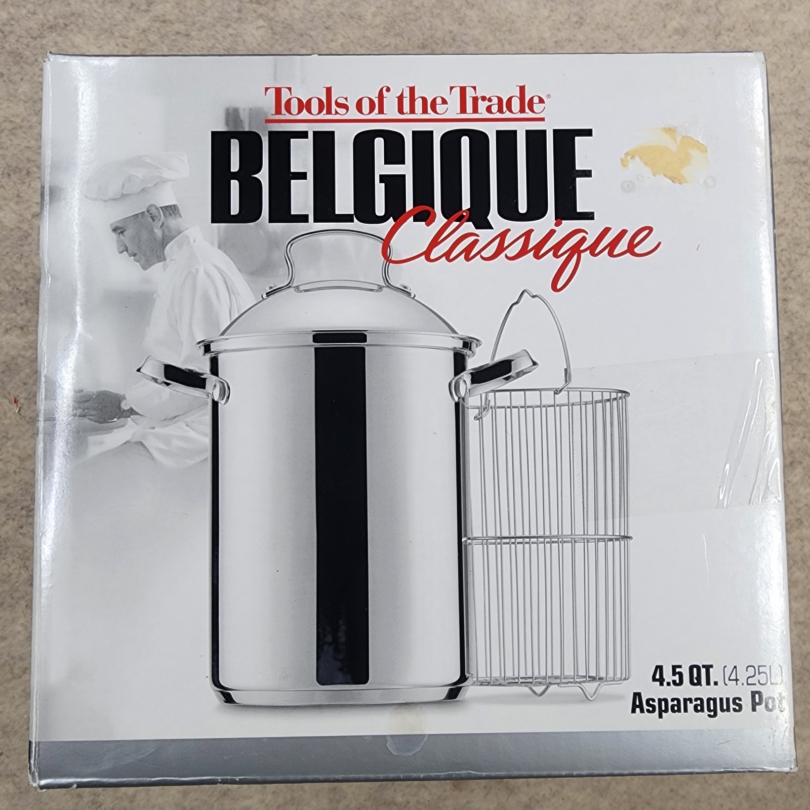 Belgique Classique Tools Of The Trade 4.5 Qt SS Asparagus Pot W/Lid & Basket