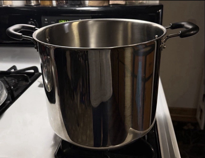 T-fal 12qt Stock Pot Stainless Steel Cookware Induction w/o Lid 10.5″ W, 9″ T