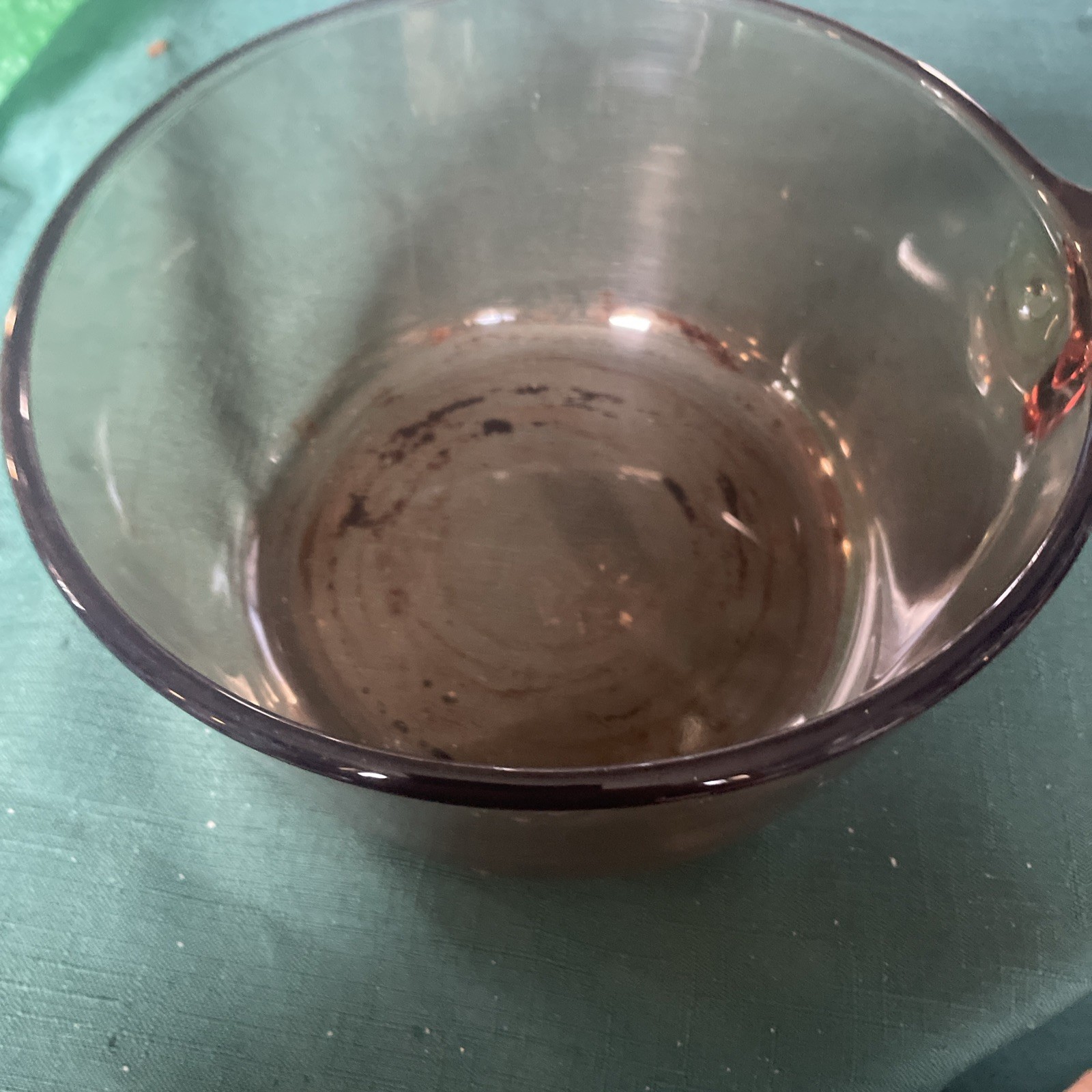 Pyrex Vision Ware Amber Double Boiler 1.5 Liter USA &V-20-B No Lid 2 Pieces