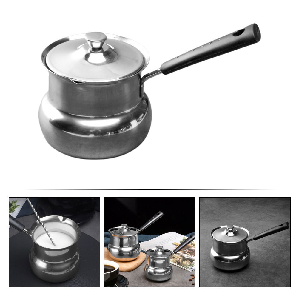 Stovetop Milk Warmer Boiling Pot Cooking Stainless Steel Coffee for